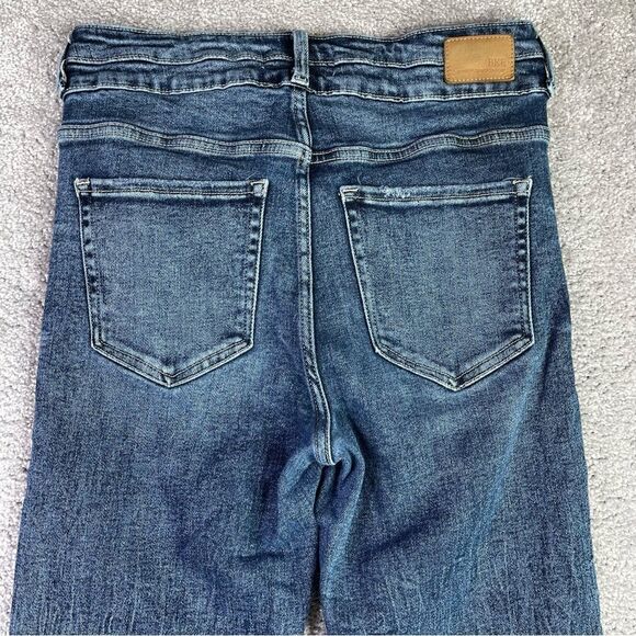 BKE Parker Jeans Women’s 29X27.5* Blue Bootcut High Rise Dark Denim Distressed - Picture 4 of 13